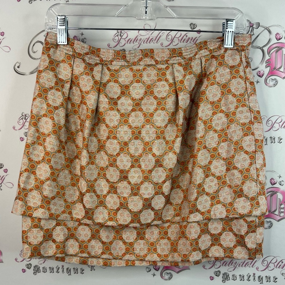 ASOS skirt dotted geometrical orange blue white Patterned Skirt